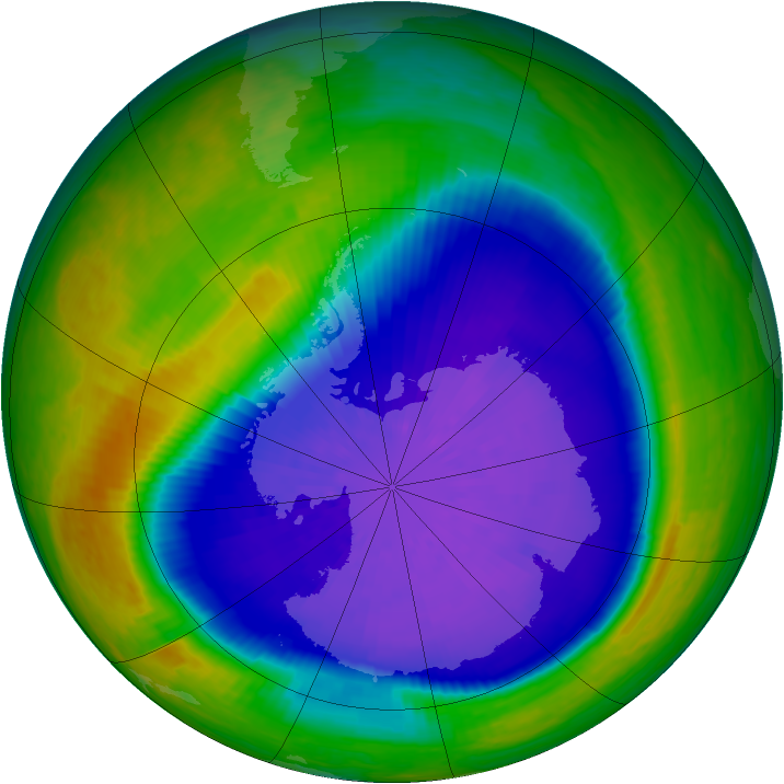 Antarctic ozone map for 23 September 2001